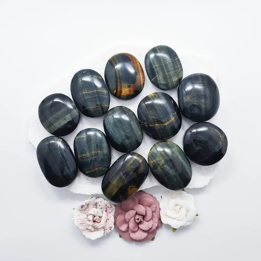 Blue Tiger Eye Palm Stone - Picture 1 of 10